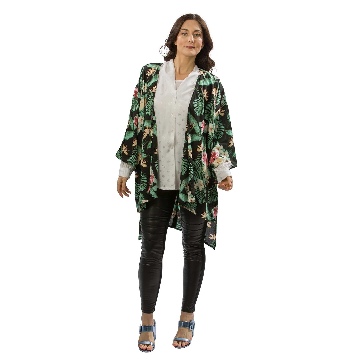 Tropical Black Kimono - Long or short