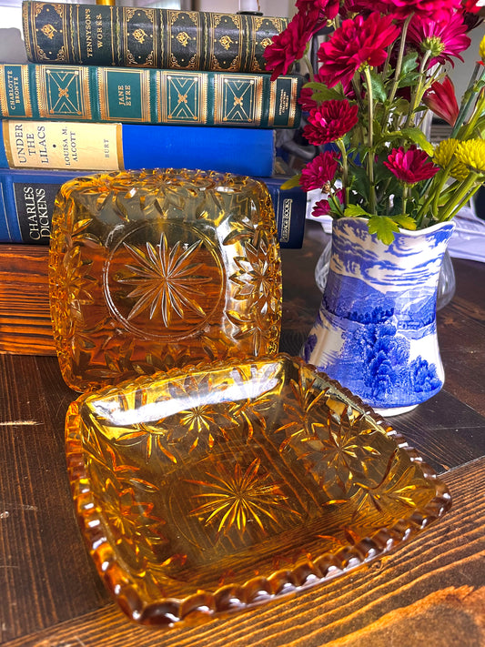 Vintage Amber Candy Dish