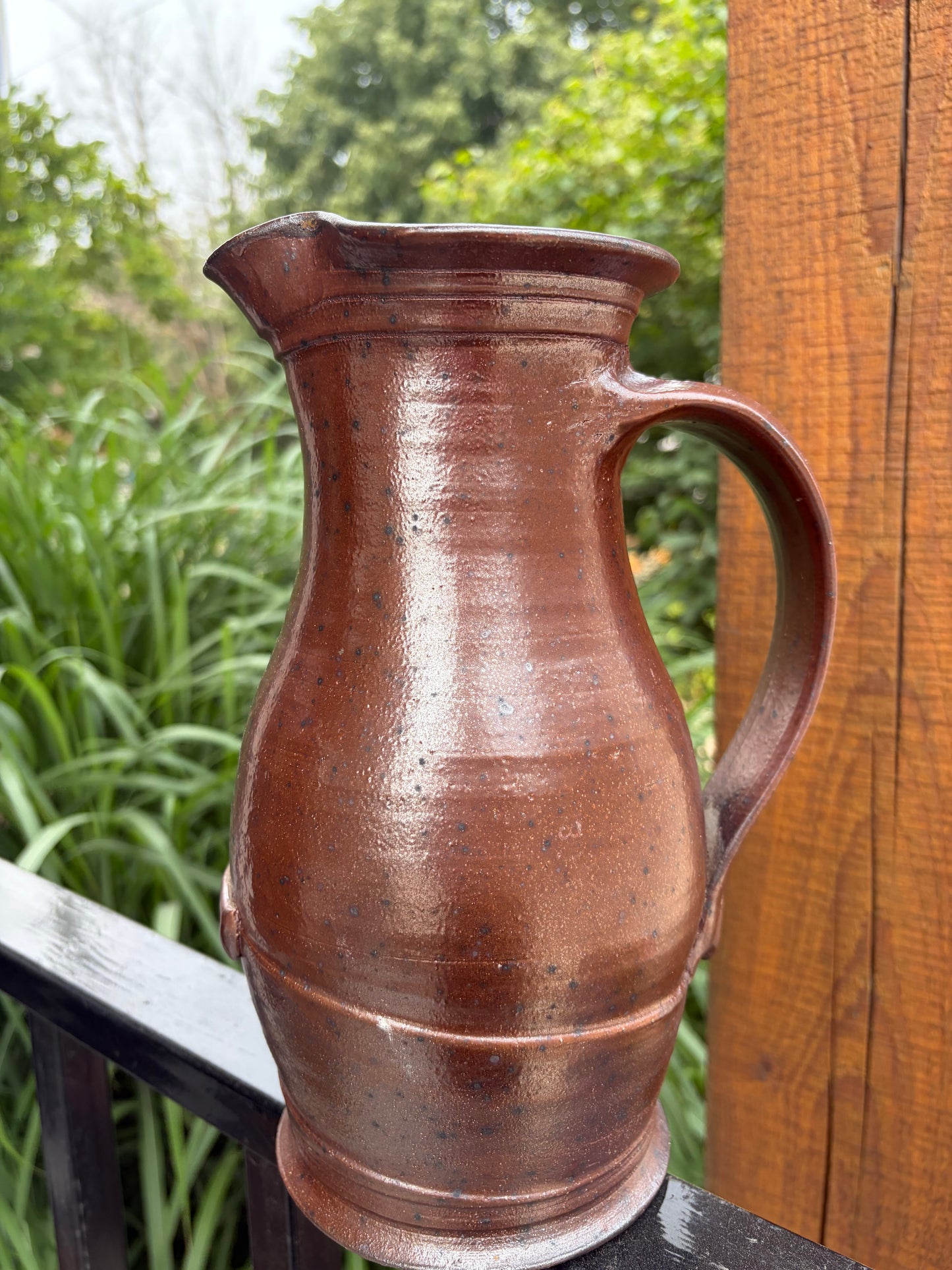 Vintage French Studio Stoneware Pitcher 1950s