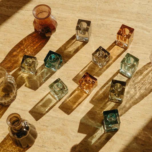 Luca Glass Candle Holders