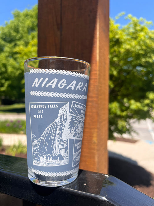 Niagra Falls Vintage Blue Gold Rim