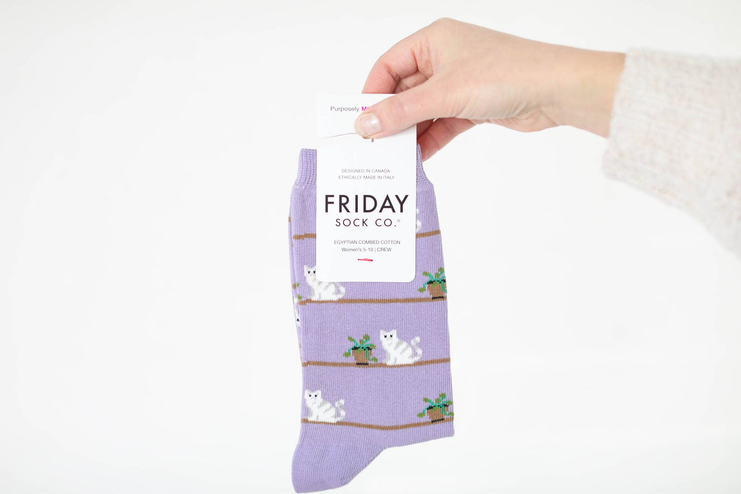 Women's Socks | Cat & Plant | Mismatched Socks
