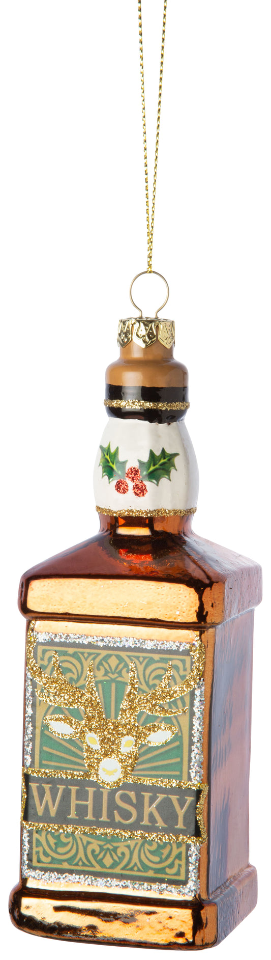 Glass Whiskey Bottle Ornament
