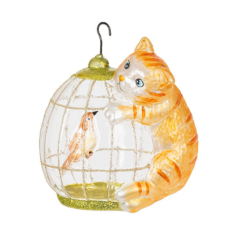 Birdcage Cat Ornament