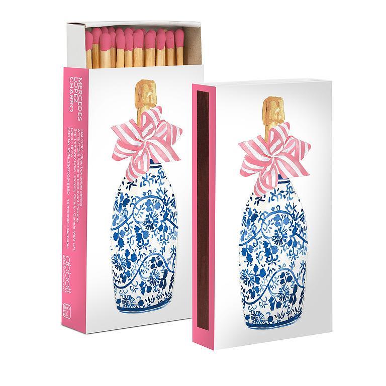 Decorated Bottle with Bow Matches. 45 Sticks