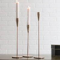 Mirrored Taper Candle Holder Gold