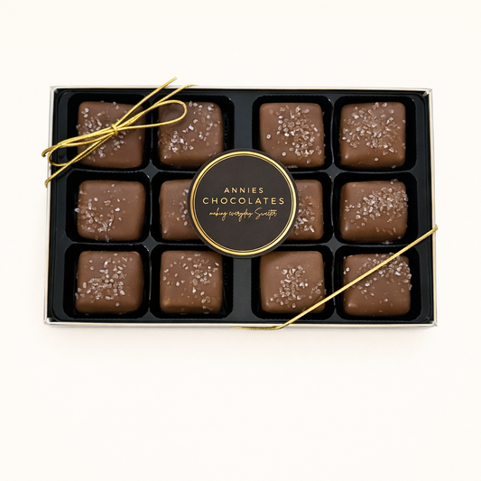 Milk Chocolate Sea Salt Caramels 12pc.