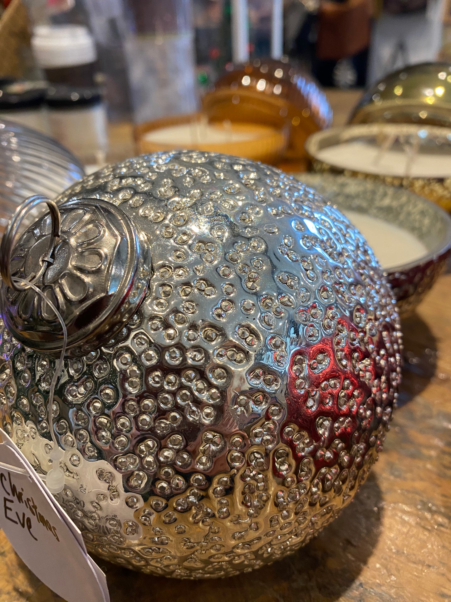 Large Glass Ornament Dish Candles