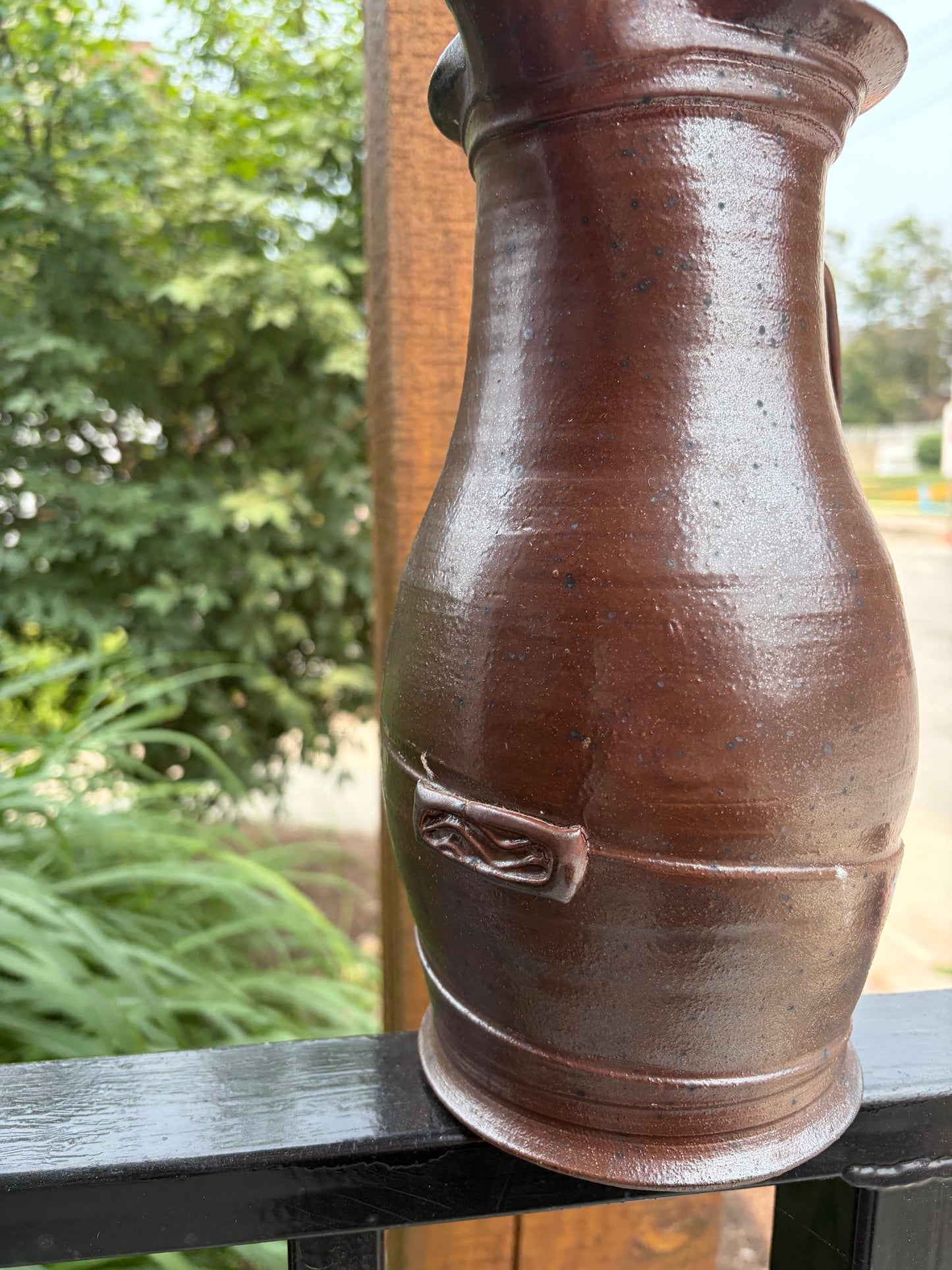 Vintage French Studio Stoneware Pitcher 1950s