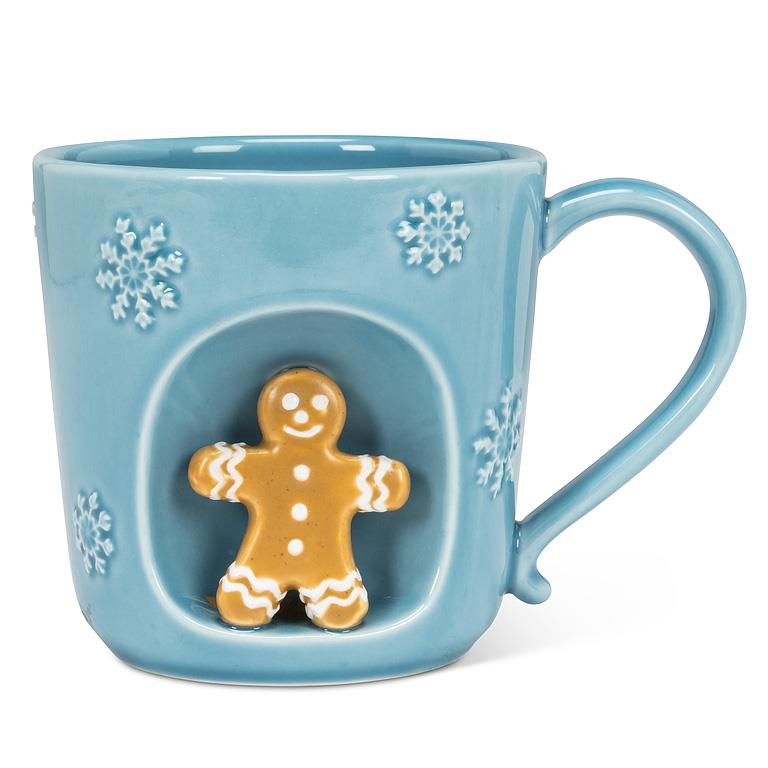 Snowflake Mug with Gingerbread Man