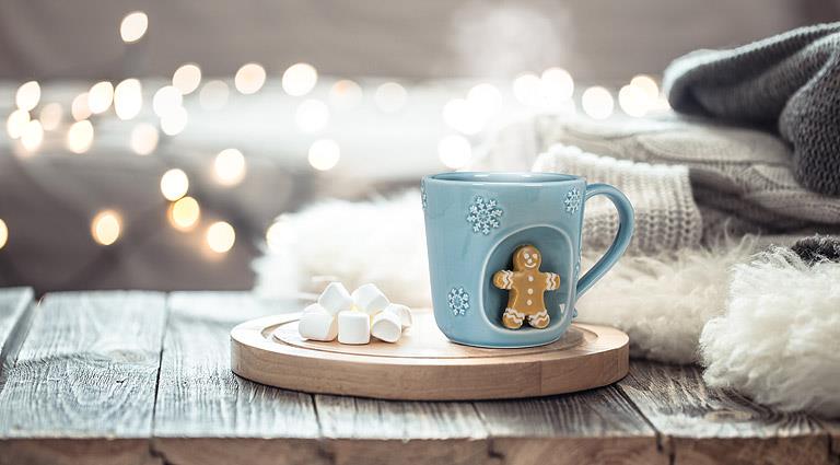 Snowflake Mug with Gingerbread Man