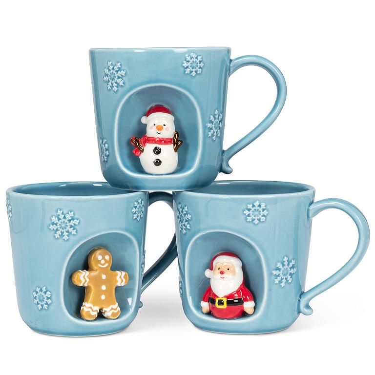 Snowflake Mug with Gingerbread Man