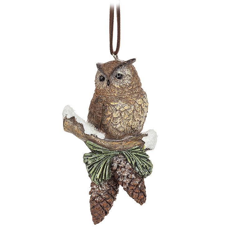 Owl, squirrel or bird on Pinecone Ornament