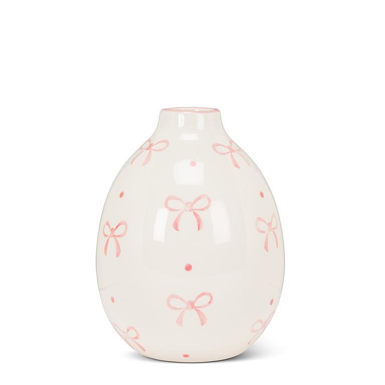 Bow Vase Ivory Pink