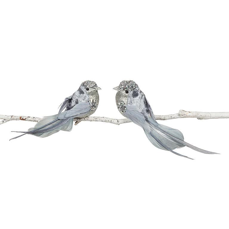 Glittery Bird Ornaments on Clip