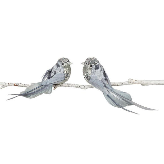 Glittery Bird Ornaments on Clip