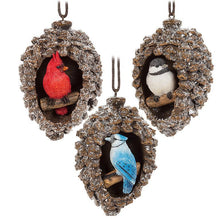 Load image into Gallery viewer, Bird in Pinecone Ornament
