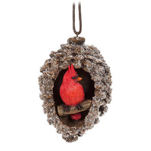 Load image into Gallery viewer, Bird in Pinecone Ornament
