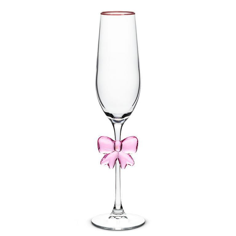 Wine Glass with Raised Glass Bows