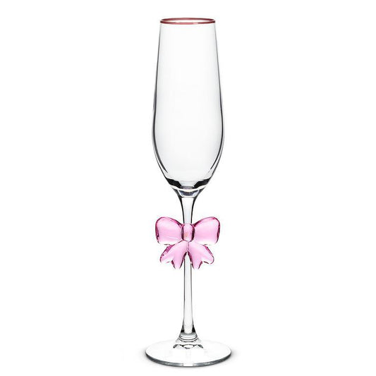 Wine Glass with Raised Glass Bows