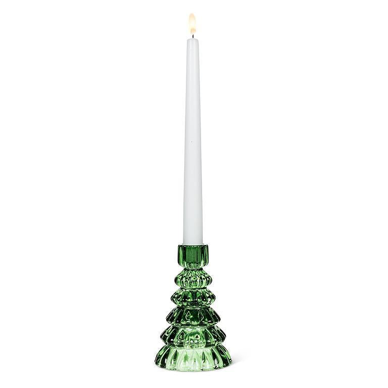 Glass Tree Taper Candle Holder