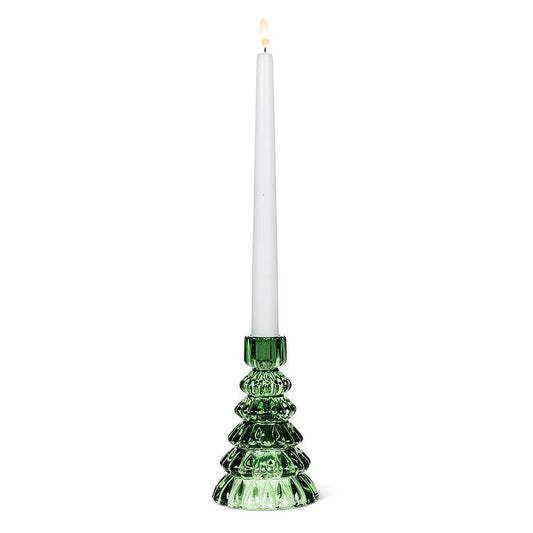 Glass Tree Taper Candle Holder