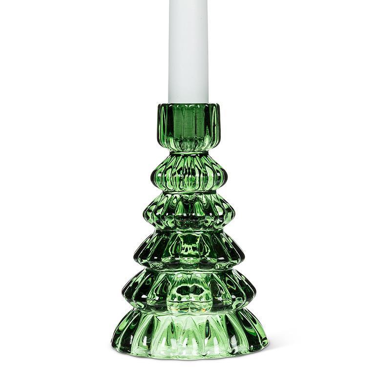 Glass Tree Taper Candle Holder