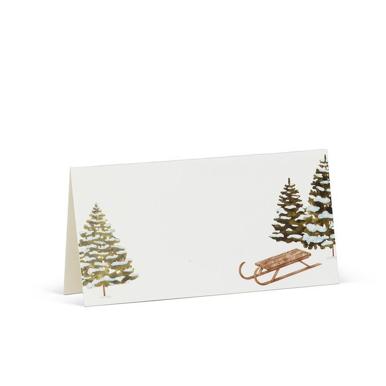 Winter Houses Fold Placecards - 12 Pieces