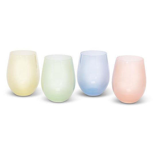 Sheer Pastel Stemless Wine Glasses