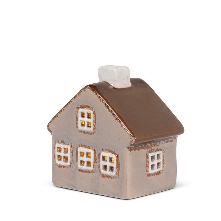 Grey Ceramic Tealight House