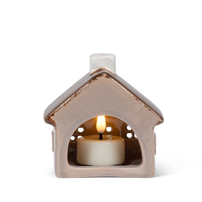 Grey Ceramic Tealight House