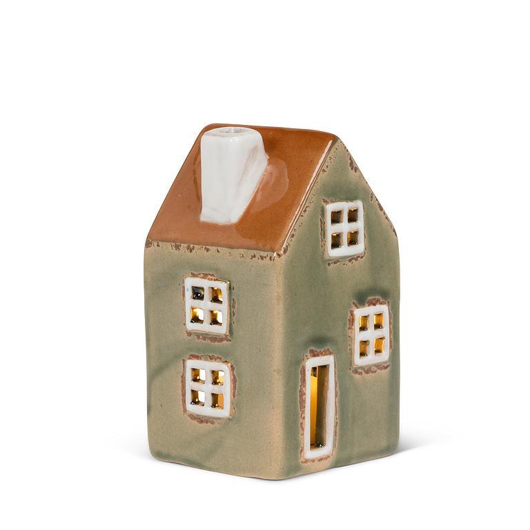 Green Ceramic Tealight House