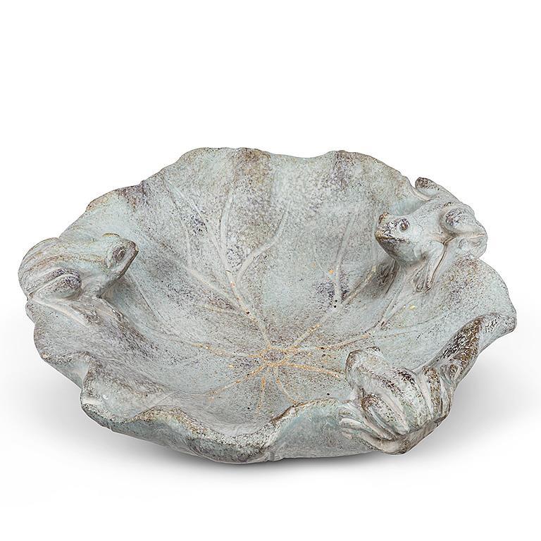 Frog Trio On Lilypad Cement Garden Decor