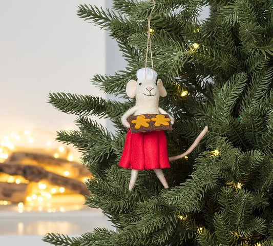 Baking Felted Mouse Ornament