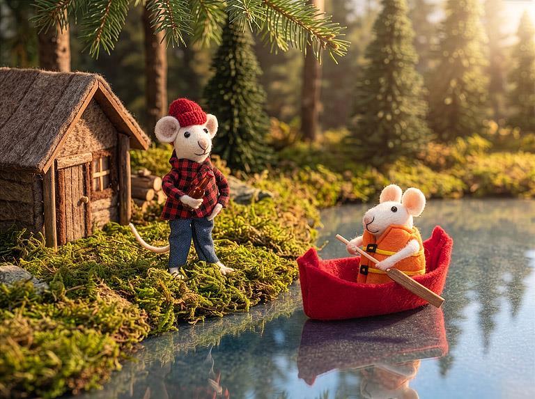 Canadian Felted Mouse Ornament