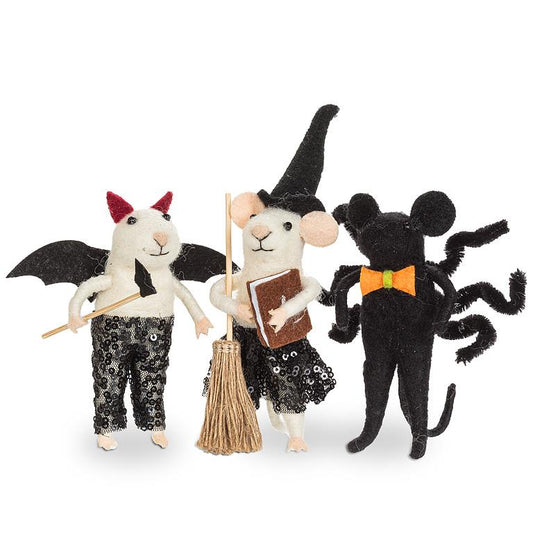 Felted Mouse Hallowe'en Ornaments