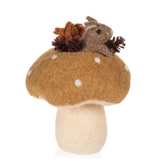 Felted Fall Mouse in Mushroom