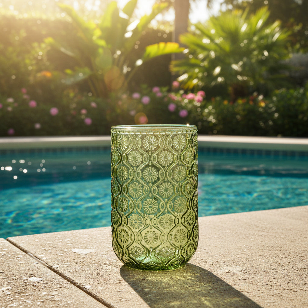 Daisy Highball Glass - Olive