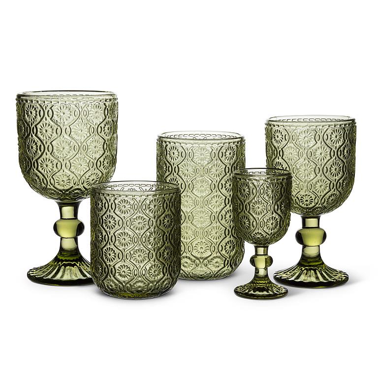 Daisy Highball Glass - Olive