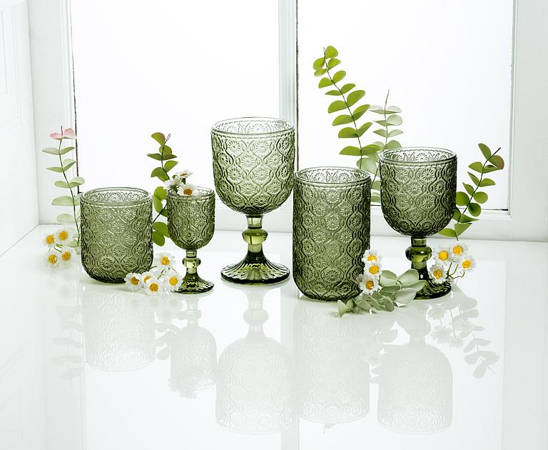Daisy Highball Glass - Olive