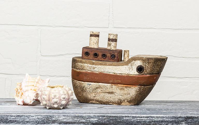 Seaside Wooden Boat Decor Piece