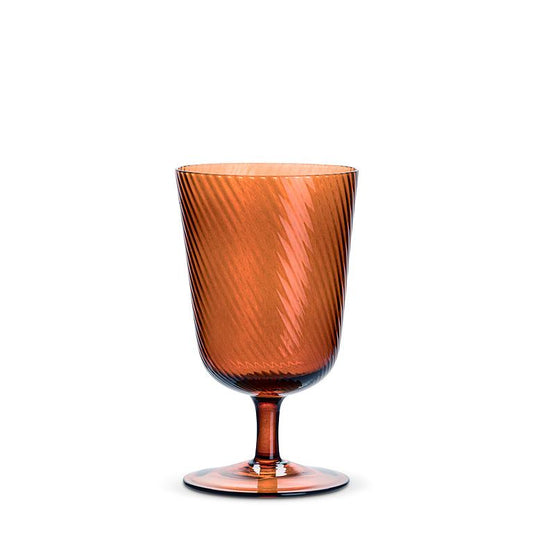 Amber Swirl Optic Wine Goblet
