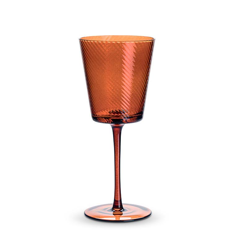 Amber Swirl Optic Wine Glass