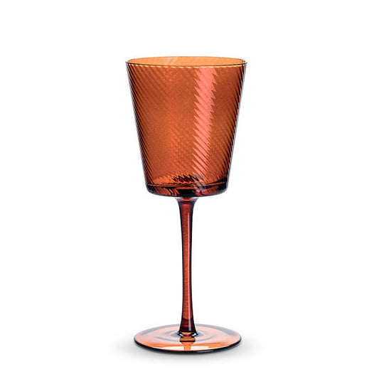 Amber Swirl Optic Wine Glass