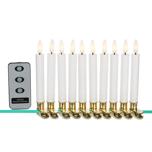 Set of 10 LED Clip on Candles