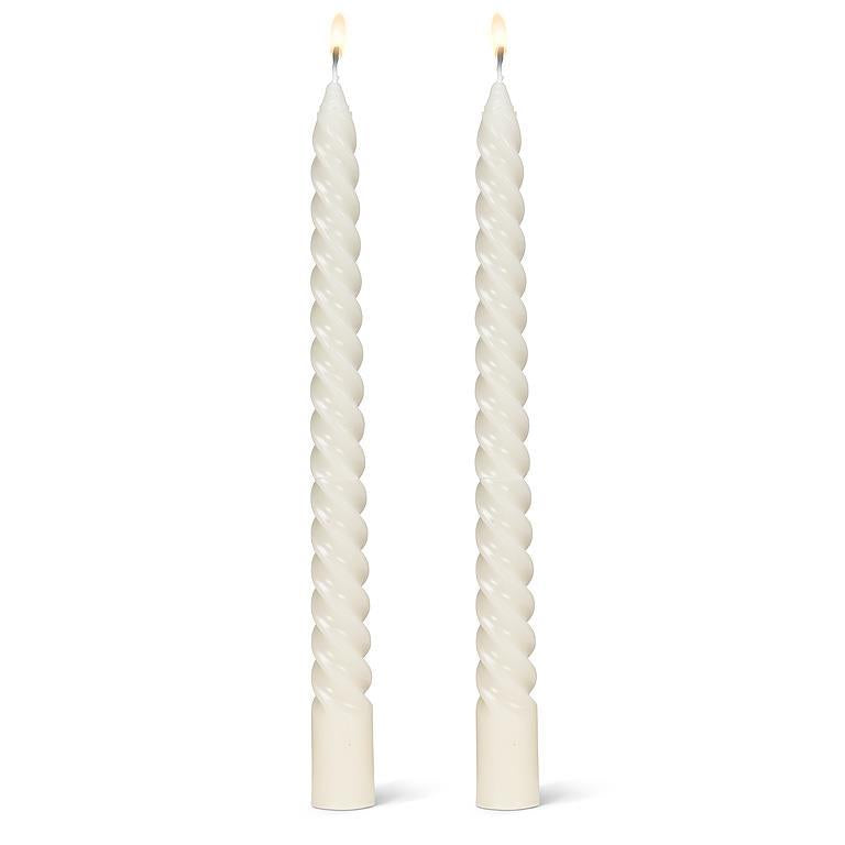Tight Spiral Taper Candles - Set of 2