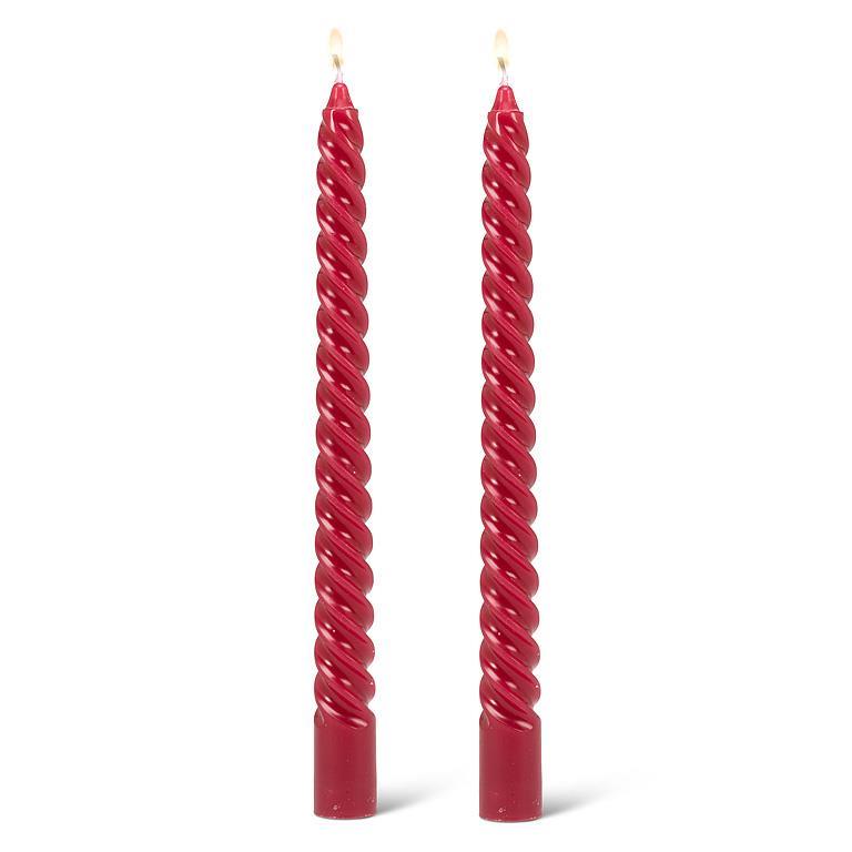 Tight Spiral Taper Candles - Set of 2