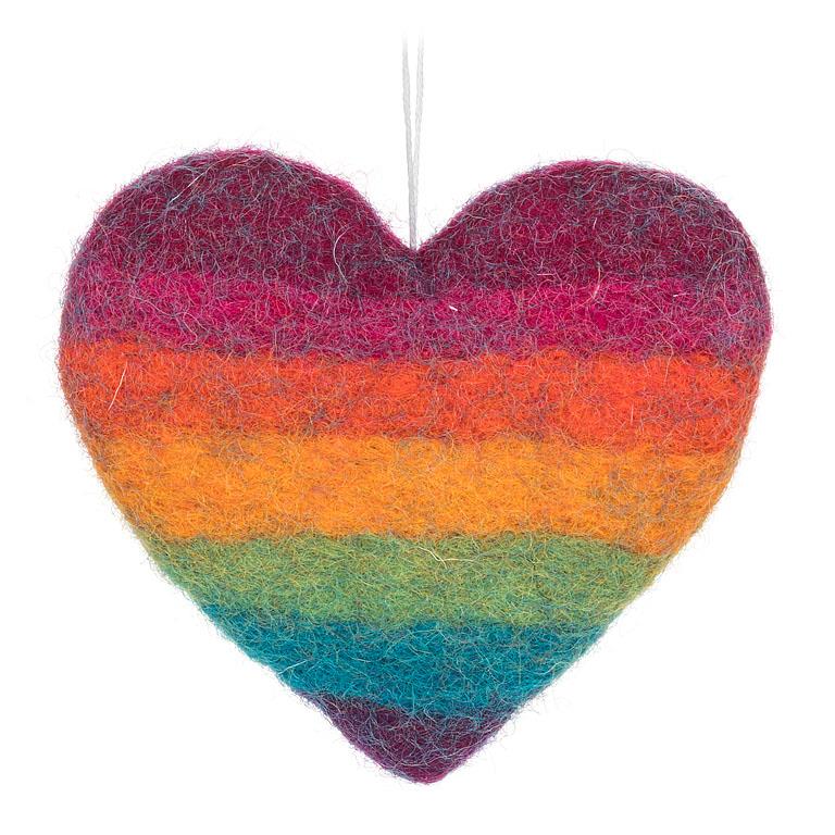 Rainbow Heart Ornament