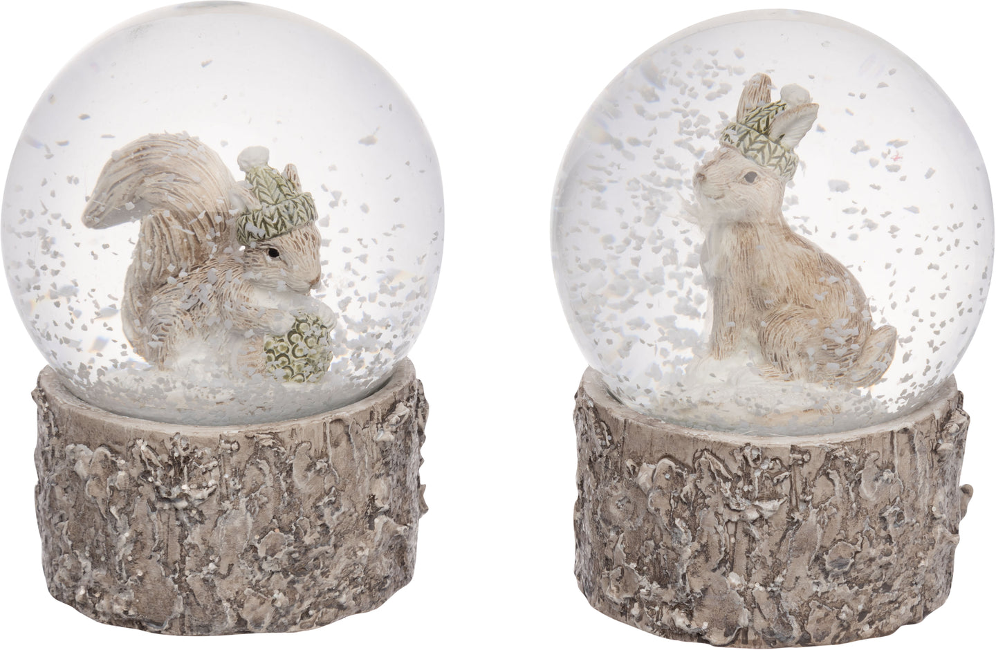 Winter Animals in Hats Snow globes