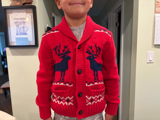 Vintage Red Baby Gap Cardigan